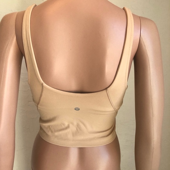 Lululemon Athletica Align Cropped Tan Tank-Top Women’s Size 4 Elastic V-Neck - Picture 2 of 16